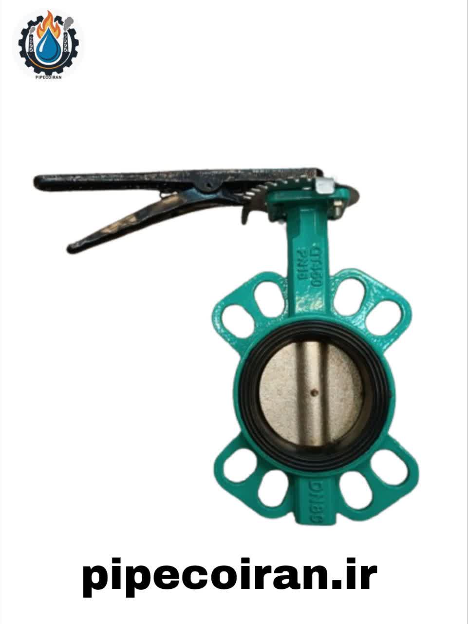 نمای نزدیک شیر پروانه ای چدنی اهرمی STAR با دیسک کرومی صیقلی