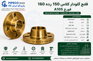 فلنج گلودار کلاس 150 رده 160 A105 کربن استیل بیندا گالپرتی | پایپکو ایران کالا