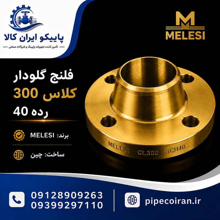فلنج گلودار ملسی کلاس 300 رده 40 فورج A105 NACE ساخت چین